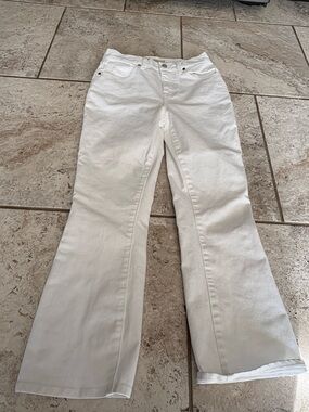 White High Rise Flare Jeans